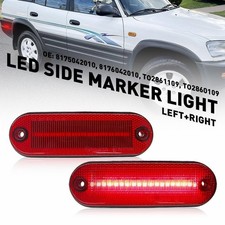 Rear Bumper Reflector Side Markers Red Lens LED Lights For 1996-2000 Toyota RAV4