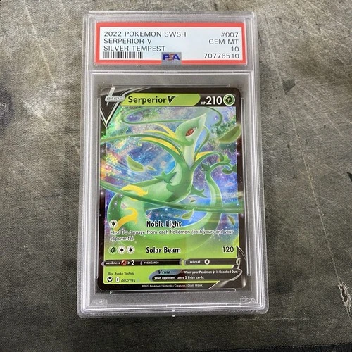 2022 Pokemon SWSH Silver Tempest Serperior V #007/195 PSA Gem Mint 10 English