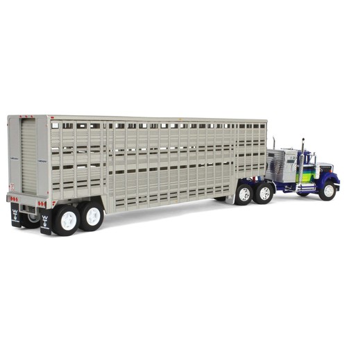 1/64 White Western Star 4900 with Vintage Wilson Livestock Trailer, DCP 60-1944 - Picture 3 of 5