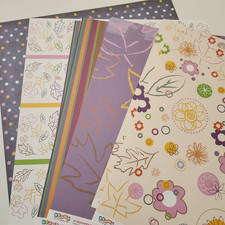 Lot 10 Sheets 12x12 Scrapbook Printed Paper Double Sided ALL YEAR COLOUR Vintage