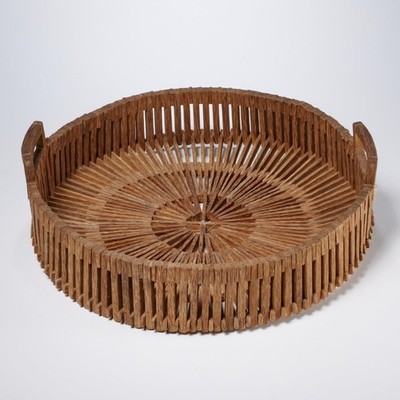Piet Hein Eek Fair Trade Sustainable Handmade Scrap Wood Basket Vietnam 15.5''