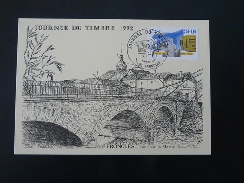 stamp day architecture bridge FDC card France 1992