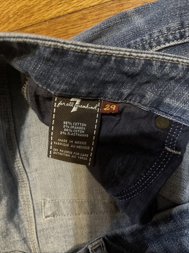Seven 7 For All Mankind Jeans Womens Blue A Pocket Flare Low Rise USA 29 - Picture 6 of 9