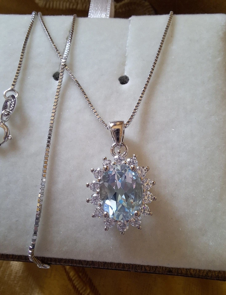 Collana Placcato Oro Kt.18 In Argento Massiccio S925 Con Topazio Naturale. - Immagine 4 di 4