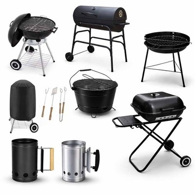 Tragbarer BBQ Grill Holzkohle Smoker Barbecue Brenner Garten Terrasse Camping Picknick