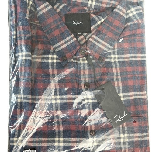 Rails Felix Plaid Button Down Men's Cotton Flannel Shirt Size XXL - Picture 5 of 6