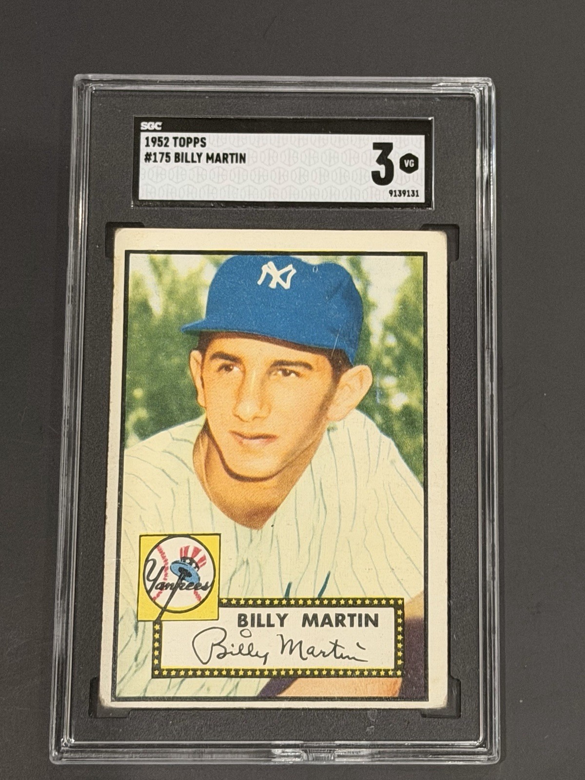 1952 Topps Billy Martin #175 SGC 3 VG 🔥 New York Yankees Vintage Classic PSA