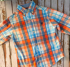 Chaps Boys Plaid Long Sleeve Button-Up Dress Shirt Button-Down Collar Size 5