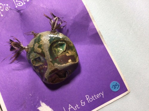 Hope Braswell Pottery Brooch Pin Artist Unique & Rare two. Jewelry - Picture 4 of 6