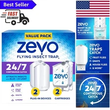 2-Pack Fly Traps with UV Attraction for Hassle-Free Indoor Pest Control