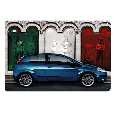 Fiat Punto Italian Car Metal Poster Tin Sign 20x30cm