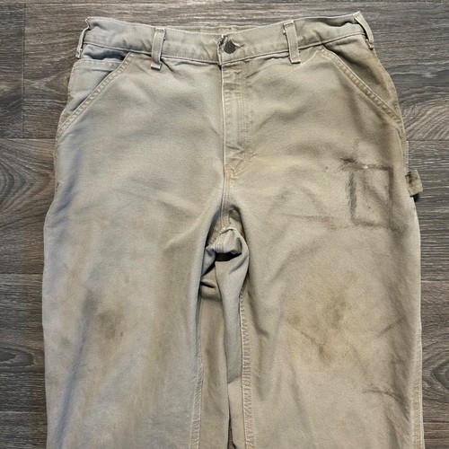 Carhartt 34x30 B11DES Washed Duck Arbeitshose Desert Tan Grunge Utility Latzhose - Bild 3 von 14