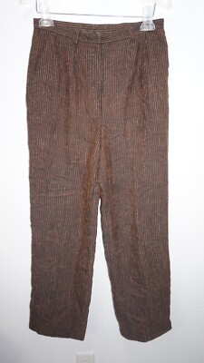 Simon Chang Brown Black Striped Dress Pants Trousers Womans Sz 6 Arriere Back