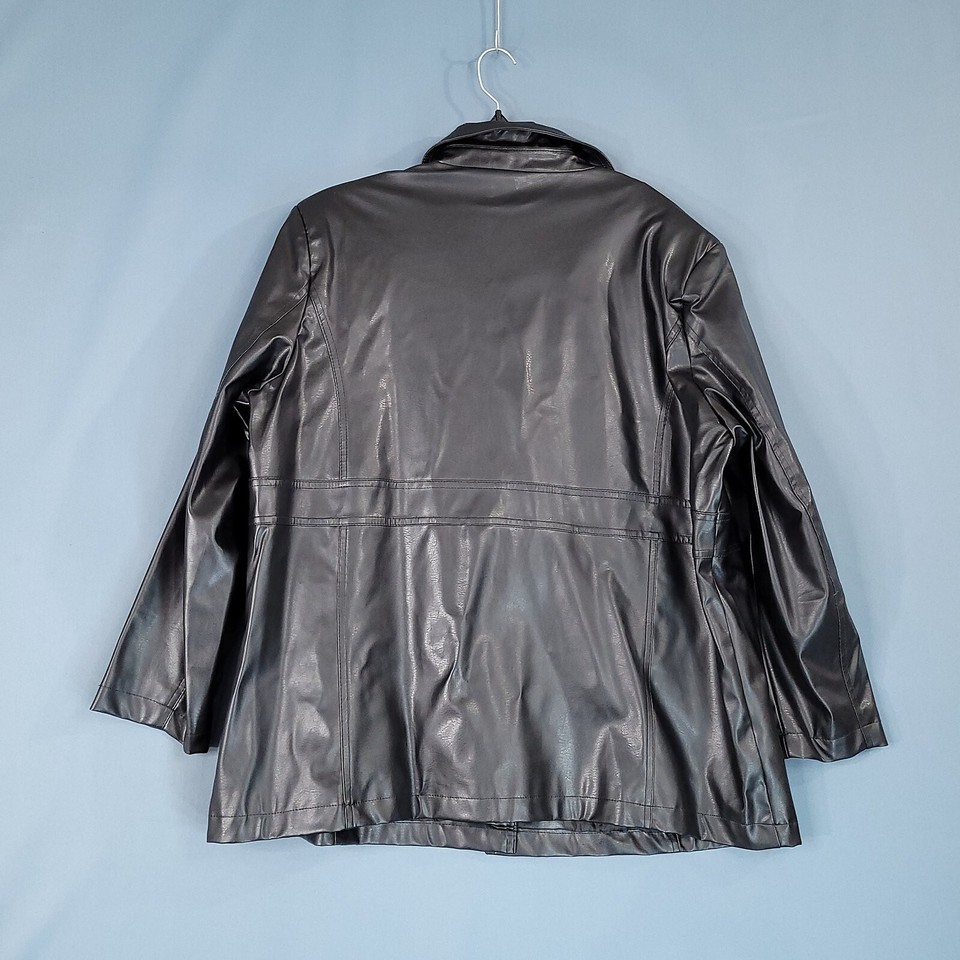 Mountain Lake Women's Faux Leather Jacket Lined Black Size 3X eBay