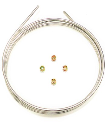 Stainless Brake Line Tube Coil Roll 3/8'' 16 ft w/ 4 - SAE Fittings Included