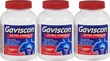Gaviscon EXTRA Strength CHERRY Chewable Antacid Tablets 100ct ( 3 pack ) __
