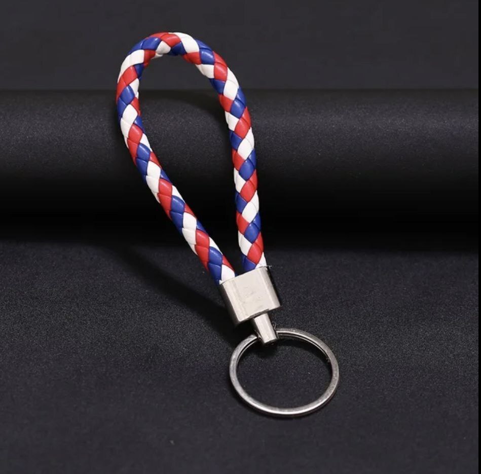 1PC PU Leather Keychain Car Keyrings Men Women Keychain Braided Woven ...