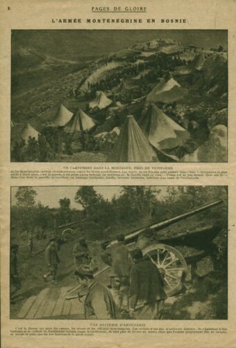Document ancien guerre 14/18 l'armée Monténégrine en Bosnie 1915 issu magazine - Picture 1 of 1