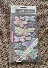 NIP Sticko Butterflies Stickers - Retro/Hippie - Foil/Vellum - Great Condition