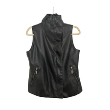 Vtg Moda International Leather Vest Small