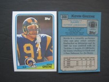 KEVIN GREENE ROOKIE CARD #300 Los Angeles Rams 1988 Topps Football NrMint-Mint
