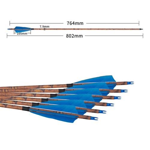 32" Carbon Arrows SP400 Turkey Feather Arrows for Recurve Bow Archery Hunting - Picture 27 of 31