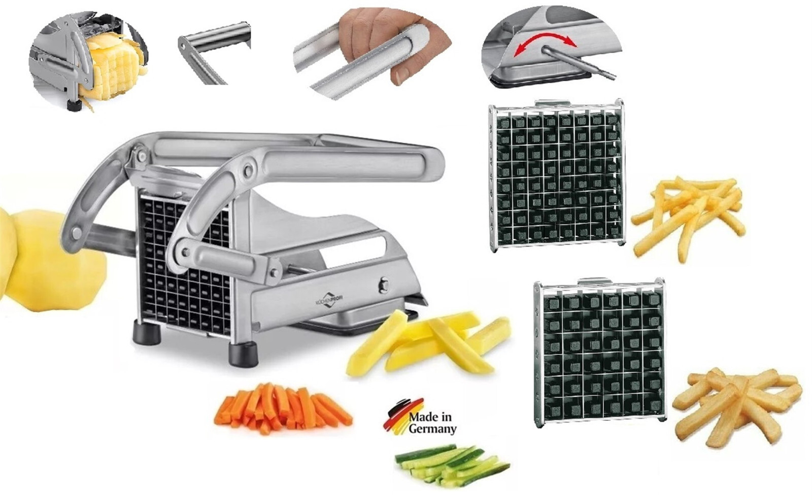 Tagliapatate Professionale Kuchenprofi Acciaio Inox Lame 8/12 mm