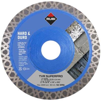 Rubi TVR Superpro Viper Diamanttrennscheibe für harte Materialien 115 mm