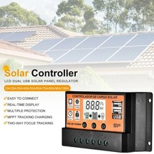 Régulateur de Charge Panneaux Solaire Batterie 30A 50A 100A, USB Écran LCD 5