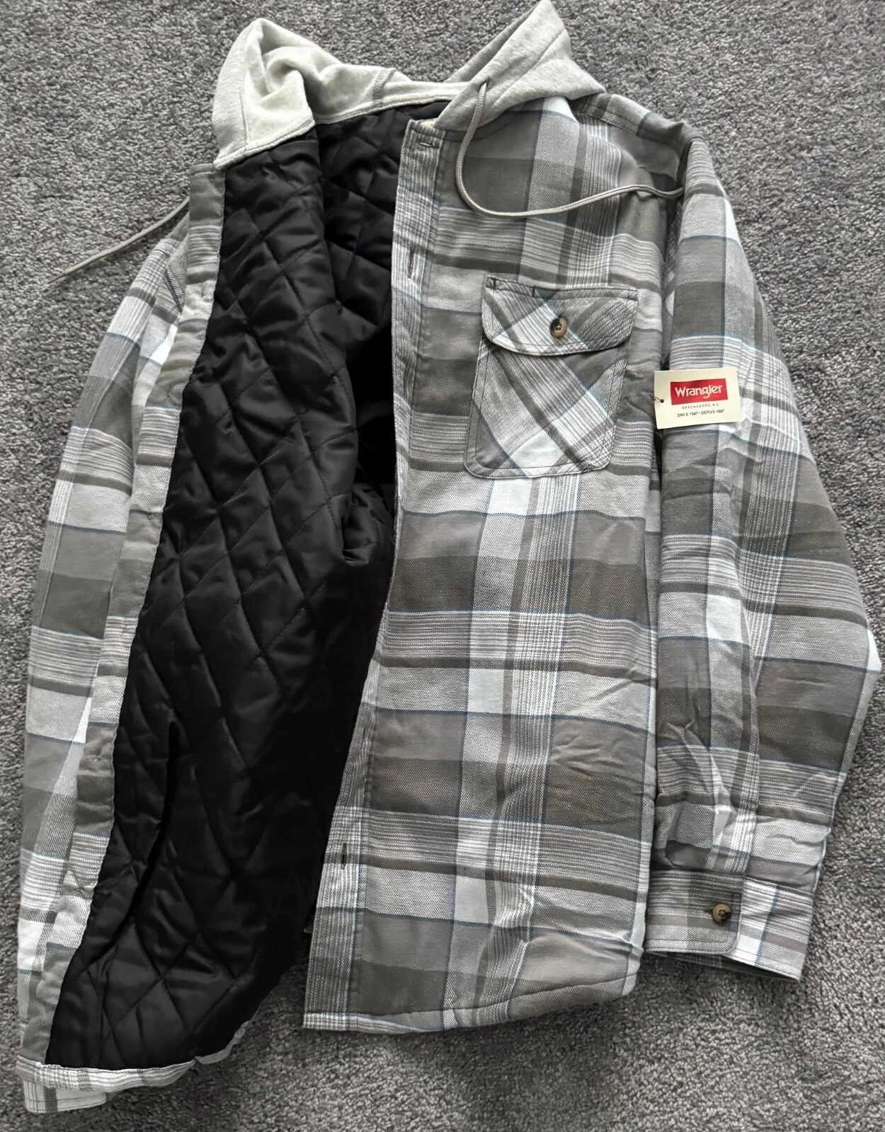 I want this! WRANGLER® RIGGS WORKWEAR® HOODED FLANNEL WORK JACKET