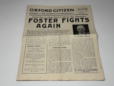 1948 Oxford Citizen Journal of The Oxford City Labour Party Foster Fights Again
