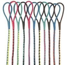 Dual-Color Soft Rolled Genuine Leather Hand Braided Leash For Dogs 4 Sizes