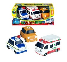 Little Bus Tayo Friends Beep Sound Soft Car 3 Set Baby Sensory Development Toy