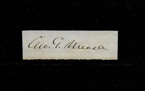 Gen. George Gordon Meade Autograph Reprint On Original Period 1860s Paper