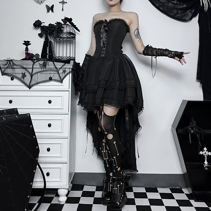 princess polly baby blue dress Wedding guest collection” ✨ Black Satin Maxi Corset Dress main image 0