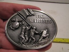 1982 BERGAMOT BRASS WORKS L-132 US MARINES USA MADE BELT BUCKLE