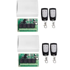 2Sets DC 4-Channel Wireless RF Remote Control Relay Switch With 2 Receiver US