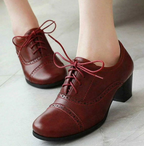 Red brogue deals boots womens