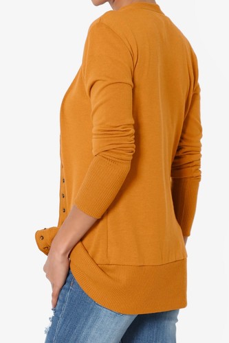 Women's Classic Snap Button Front V-Neck Long Sleeve Cute Knit Sweater Cardigan - Picture 138 of 152