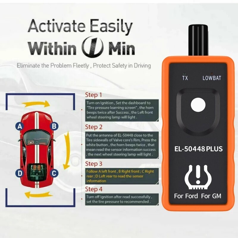 EL50448 TPMS Relearn Reset Tool Auto Tire Pressure Monitor For GM Ford Chevy GMC 756029675063 eBay