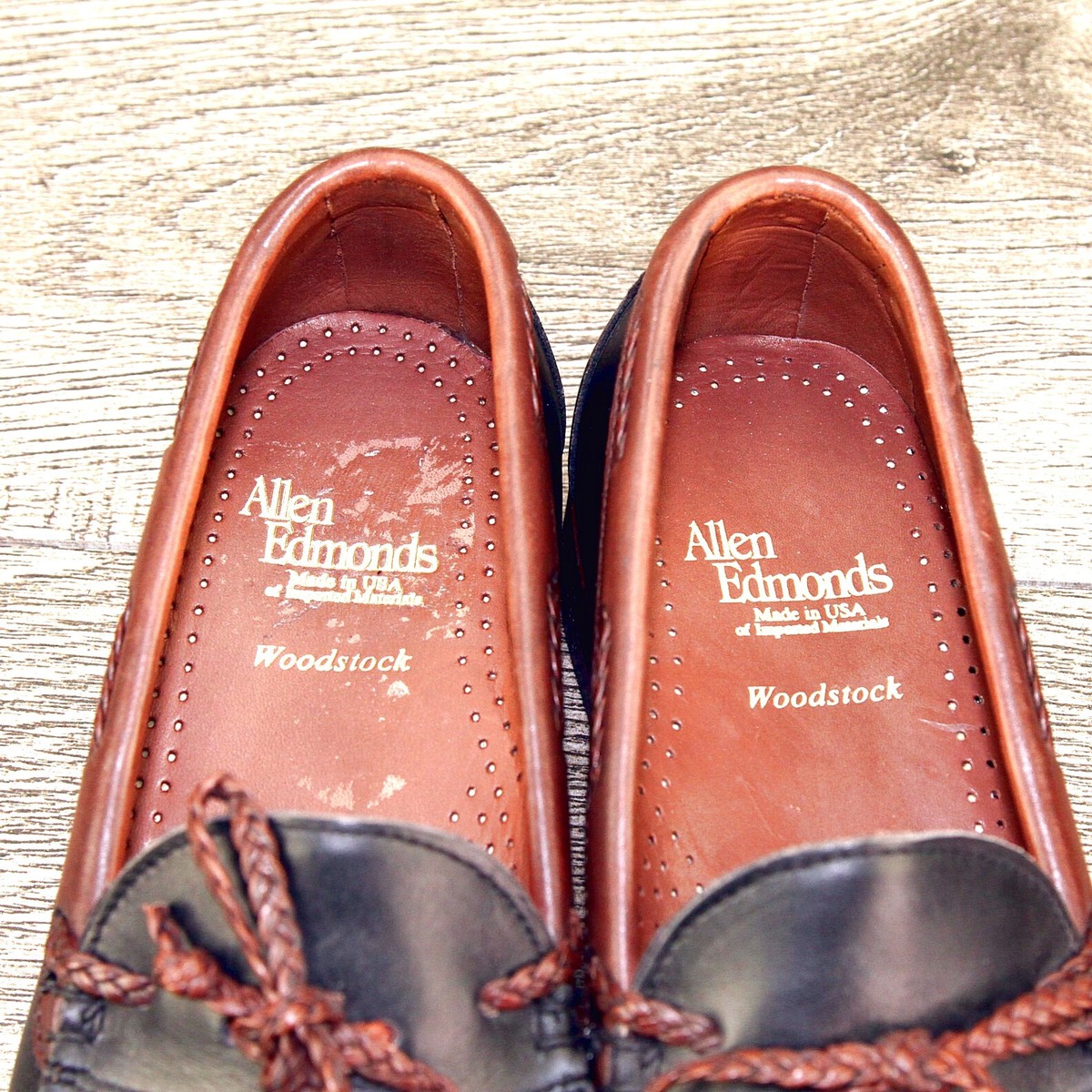 NEW * $295 Allen Edmonds WOODSTOCK Loafer 7 D Black / Brown  display picture 1
