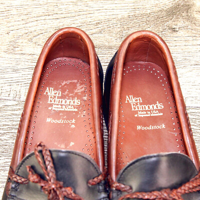 * NIB * $295 Allen Edmonds WOODSTOCK Loafer 7 D Chili * add $15 new Cedar Trees NEW * $295 Allen Edmonds WOODSTOCK Loafer 7 D Black / Brown  main image 2