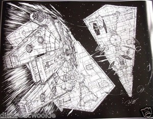 Details About Star Wars Millennium Falcon Star Destroyer Empire Strikes Back Art Print Poster