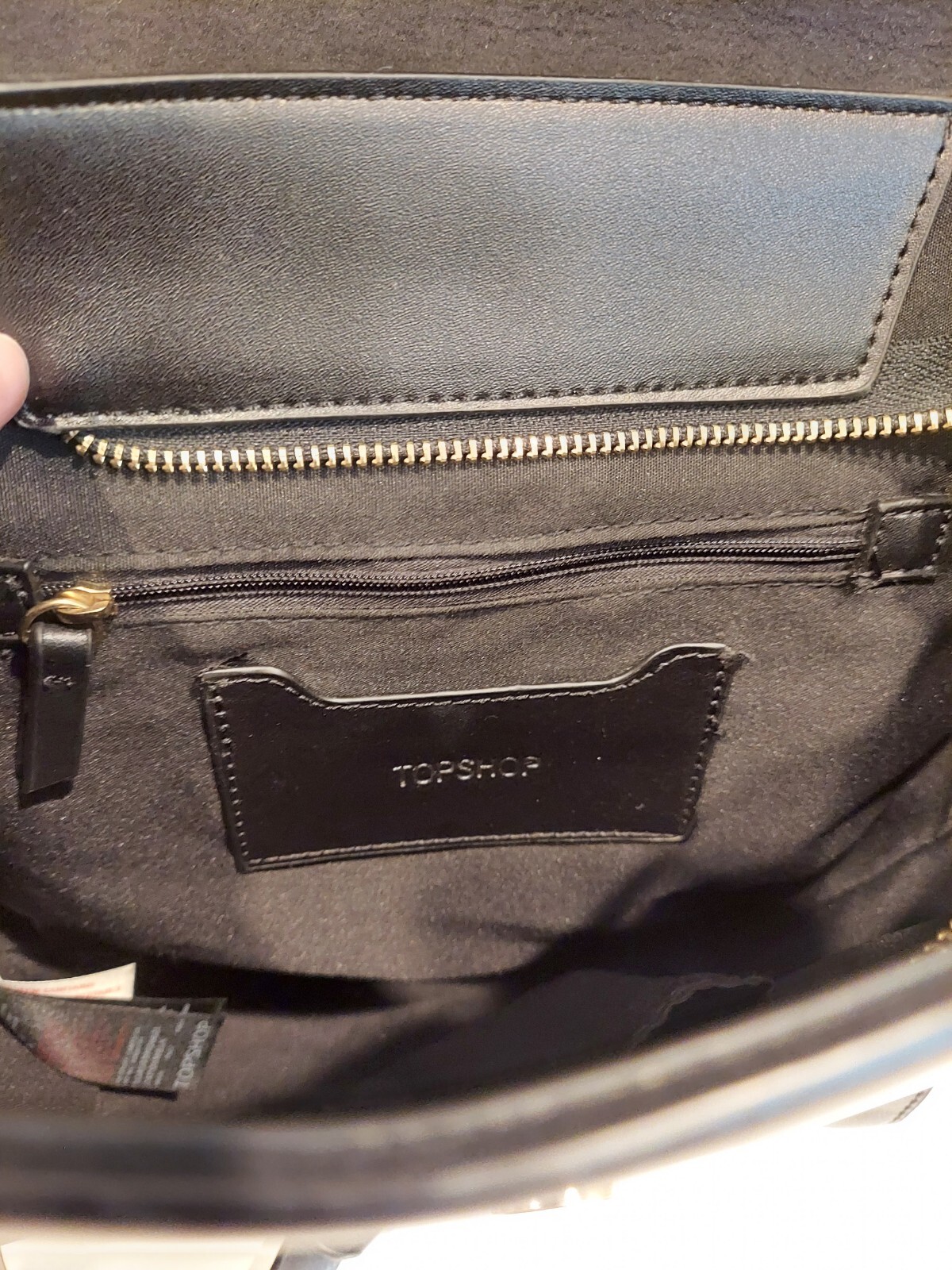 Topshop Black Mini Backpack Snap Side - image 3