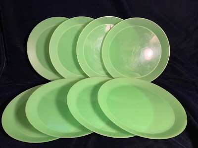 Arrow Plastic FrostWare Plates Lime Green 10.5'', Lot of 8, Unbreakable Outdoor