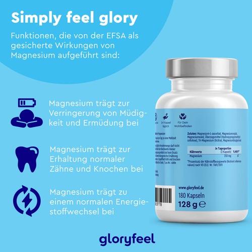 Magnesium Komplex - 5 bioaktive Magnesium Quellen mit Bisglycinat & Dicitrat - Bild 5 von 9