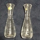 Crystal Vase ● Lot of Two Matching ● Hand Cut ● Original Labels ● Germany