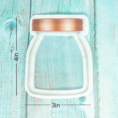 3x4in Clear w/Print/Clear/Clear w/Print Glossy Flat Mylar Zip Seal Jar Shape Bag - Picture 2 of 9