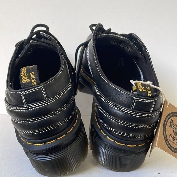 Martens Zapatos De Plataforma Audrick Negro Cuero Con