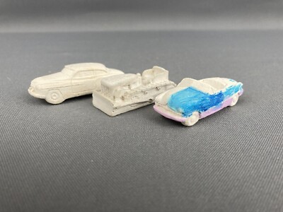 Lot of 3 Unknown Brand HO Scale Plaster Molded Vehicles